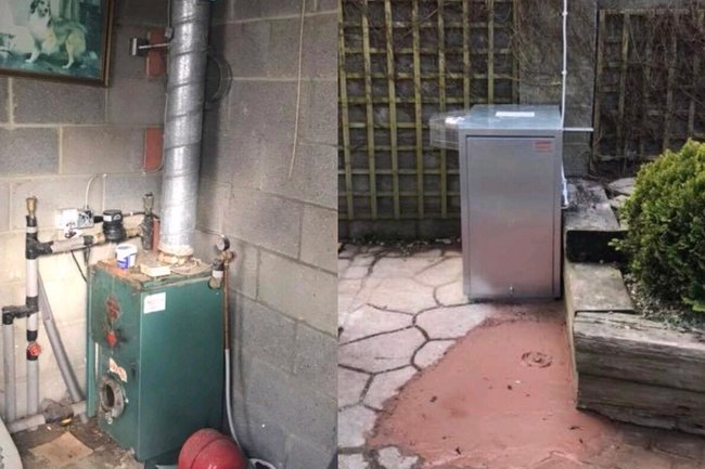 Old indoor boiler replaced with grant vortex outdoor module