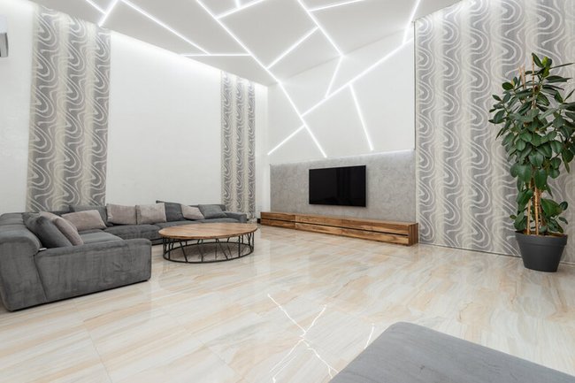 Cartongesso con fasci di led