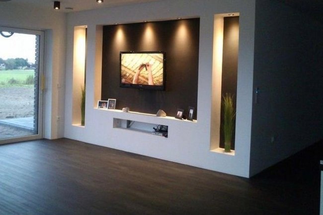TV en haardwand
