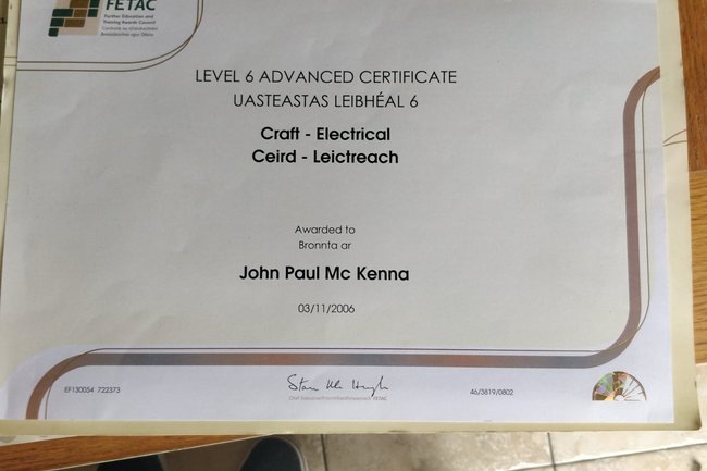 My electrical trade qualifications
Fully qualified since2006