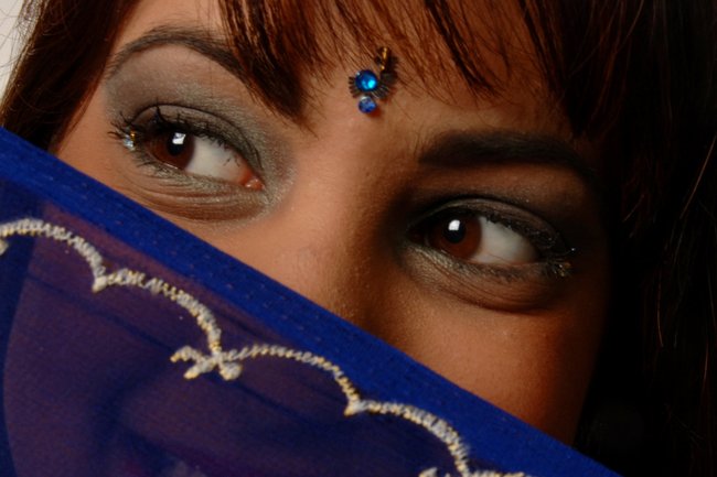 Studioportrait close up foto Hindustaanse vrouw